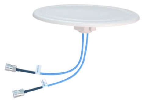 600-960/1350-1550/1700-2700/3300-4000 MHz 3/4/4/5 dBi LTE, AWS-3, WCS and CBRS Omni Antenna with 2x N Low PIM Female Connectors and Ceiling Tile Mount