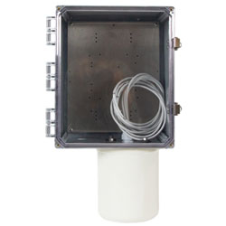 NEMA 4X Polycarbonate Enclosure with Wi-Fi Integrated Omnidirectional Antenna, 4 RPSMA Connectors, 12 x 10 x 6 in. | Image 1