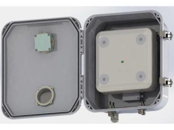 12” x 10” x 5” NEMA Enclosure with Solid Door, Latch Locks, 4 RPTNC Holes (M-F), Heated/Cooled, Dual Line PoE | Image 1