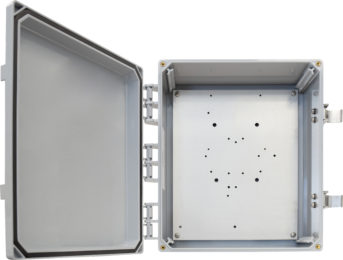 NEMA 4X Polycarbonate Enclosure with Solid Door and Latch Locks,14 x 12 x 6 in | Image 1