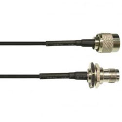 1 ft TWS-100 Cable Assembly with RPSMA Male – RPSMA Female Bulkhead | Image 1