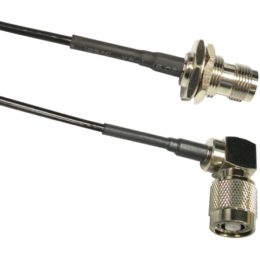 1.5 ft 100 Series Cable Assembly with RPTNC Female Bulkhead  - RA RPTNC Male Connectors | Image 1