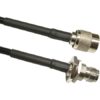 2 ft 195 Series Cable Assembly with RPTNC Female Bulkhead - RPTNC Male Connectors