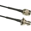 2 ft 100 Series Cable Assembly with RPTNC Female Bulkhead - RPTNC Male Connectors
