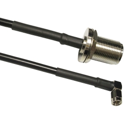1.5 ft 100 Series Cable Assembly with N Female Bulkhead - RA SMA Male Connectors | Image 1