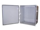 NEMA 4X Polycarbonate Enclosure with Solid Door, Latch Locks and No Holes, 18 x 16 x 10 in