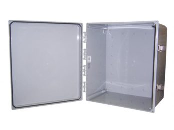 NEMA 4X Polycarbonate Enclosure with Solid Door, Latch Locks and No Holes, 18 x 16 x 10 in | Image 1