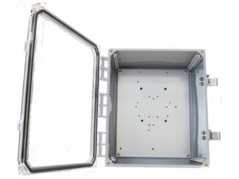 NEMA 4X Polycarbonate Enclosure with Clear Door and Latch Locks, 12 x 10 x 6 in | Image 1