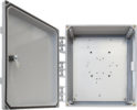 14x12x6” NEMA Enclosure with Solid Door, Key Lock, 4 RPTNC Bulkhead Holes & 4-pin DART Connector Pass-Thru for Cisco 3800E & 9120AXE
