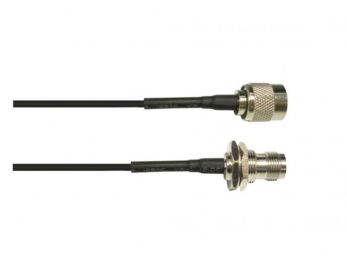 2 ft 100 Series Cable Assembly with RPSMA Female Bulkhead - RPSMA Male Connectors | Image 1
