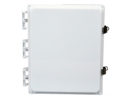 NEMA 4X Polycarbonate White Enclosure with Wi-Fi Micro Patch Antenna, 4 RPTNC Male Connectors, 12 x 10 x 6 in